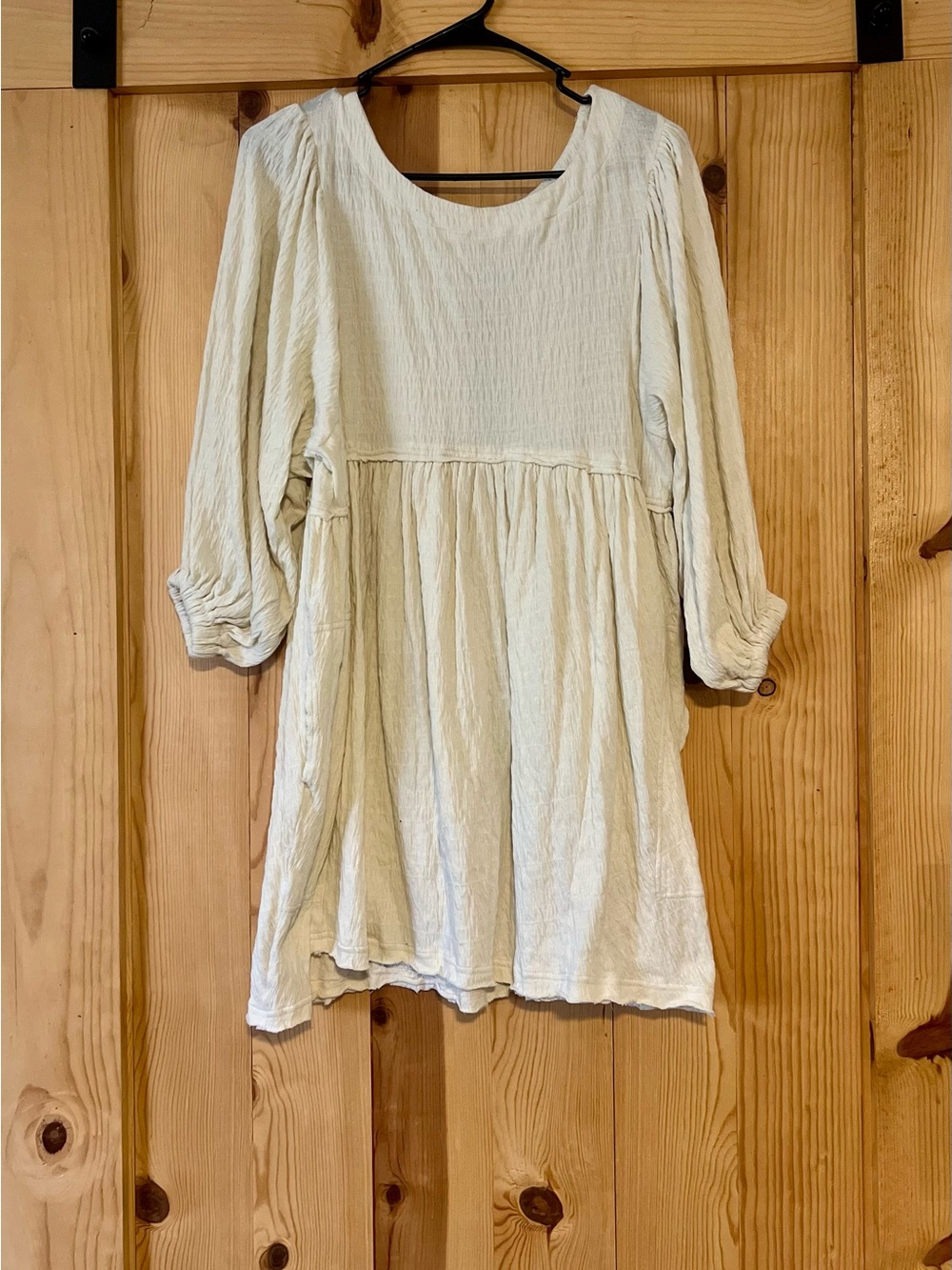 Free People Cream Gauze Babydoll Dress